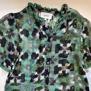 Ba&sh Green Floral Blouse